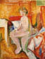 Edvard Munch: Mädchen, auf der Bettkante sitzend